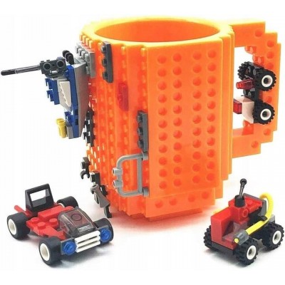 BERGE LEGO kreativní hrnek velký - 350 ml - oranžový
