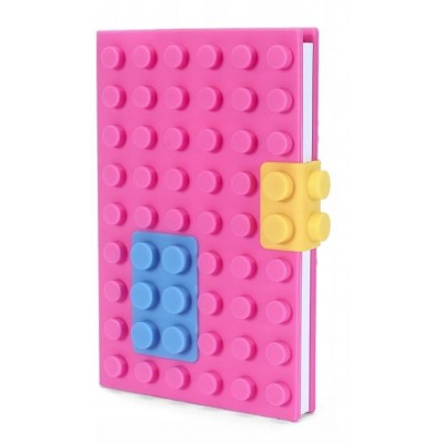 BERGE Kostkový zápisník v jasně růžové barvě