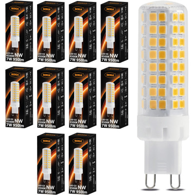 10x žárovka G9 7W 950lm - neutrální bílá
