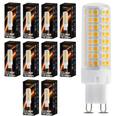 10x žárovka G9 7W 950lm - neutrální bílá