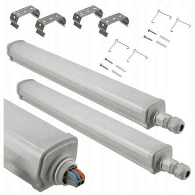 2x Stropní LED svítidlo do garáže 15W 60cm 1800lm hermetické 4000K