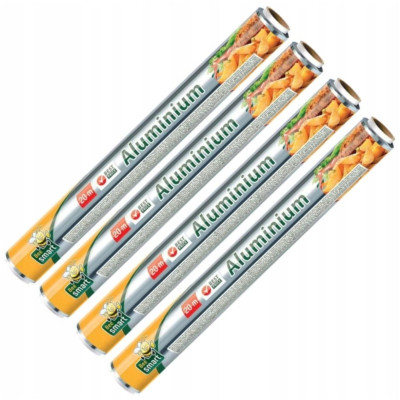 4x Potravinářská hliníková fólie, silná, gastronomická, 20 m x 29 cm