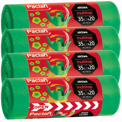 4x Univerzální vonné pytle na odpadky 35l 20 ks Paclan Multitop