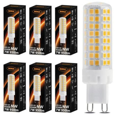 6x LED žárovka G9 7W 950lm - neutrální bílá 4500K
