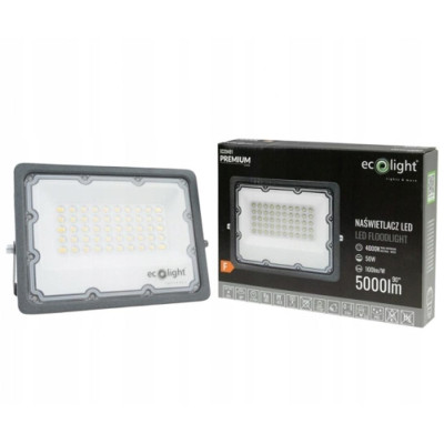 LED reflektor 50W 4000K 5000LM IP65 černý - neutrální bílá