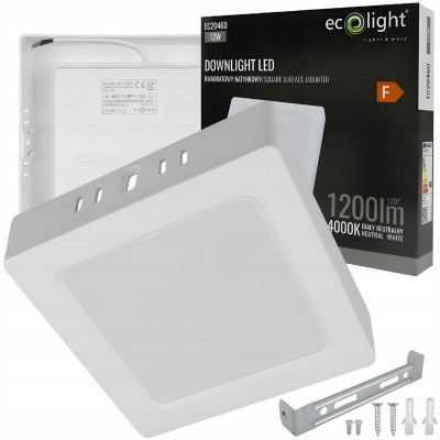 LED stropní svítidlo 12W 1200lm přisazené čtvercové svítidlo 4000K