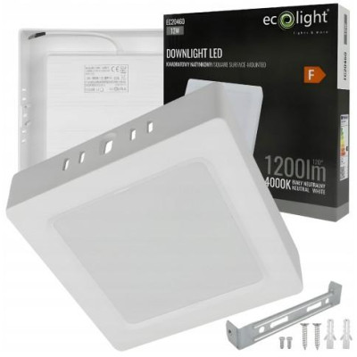 LED stropní svítidlo 12W 1200lm přisazené čtvercové svítidlo 4000K