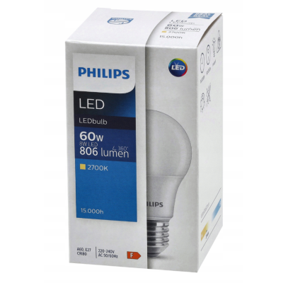 SADA 10 LED žárovek E27 8W 806lm PHILIPS teplá bílá 2700K A60