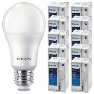 SADA 10 LED žárovek E27 8W 806lm PHILIPS teplá bílá 2700K A60