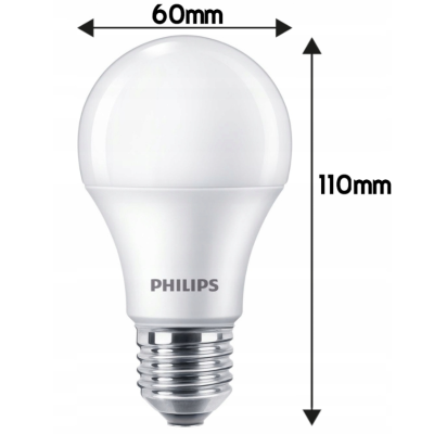 SADA 10 LED žárovek E27 8W 806lm PHILIPS teplá bílá 2700K A60