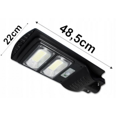 BERGE Pouliční LED solární lampa 150 W - 3000 lm - dálkové ovládání - pohybový senzor