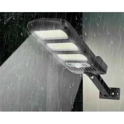 BERGE Pouliční LED solární lampa 150 W - 3000 lm - dálkové ovládání - pohybový senzor