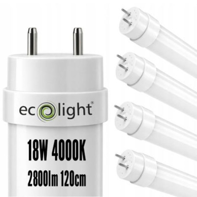 SADA 4x LED trubicových světel 120cm 18W 2880lm 4000K