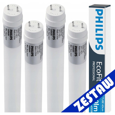 SADA 4x Philips LED trubice 60cm 9W 900lm 4000K 20 000h T8 EcoFit