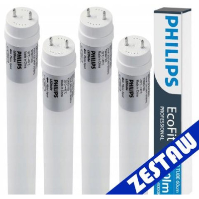SADA 4x Philips LED trubice 60cm 9W 900lm 4000K 20 000h T8 EcoFit