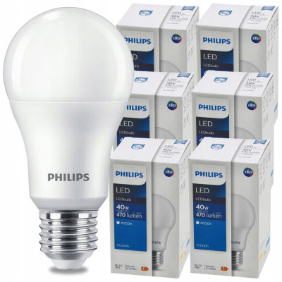 SADA 6 KS LED žárovek PHILIPS E27 4,9W 470 lm neutrální bílá 4000K