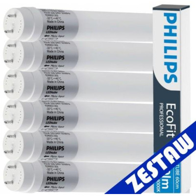 SADA 6x Philips LED trubice 60cm 9W 900lm 4000K 20 000h T8 EcoFit