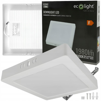 Stropní svítidlo, přisazené LED stropní svítidlo, 18W, 4000K, bílé, do obývacího pokoje