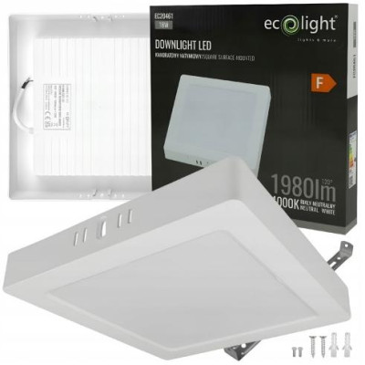 Stropní svítidlo, přisazené LED stropní svítidlo, 18W, 4000K, bílé, do obývacího pokoje