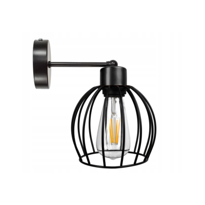 BERGE Nástěnná lampa - kinkiet - E27 - KULA - černá