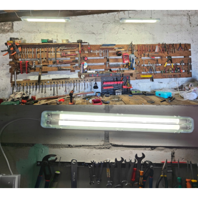 Hermetické svítidlo 120cm lampa + 2x LED trubice voděodolné 6000k studená teplota