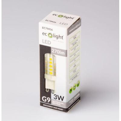 ECO LIGHT LED žárovka - G9 - 3W - neutrální bílá