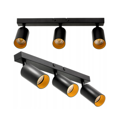 BERGE LED stropní svítidlo VIKI GOLD - 3xGU10 - černé