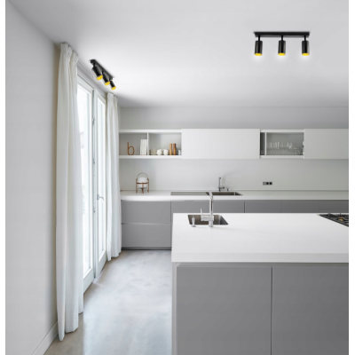 BERGE LED stropní svítidlo VIKI GOLD - 3xGU10 - černé