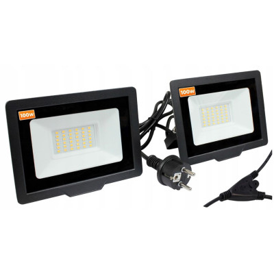 LED reflektor 2x 100W pro stativy 6000k 14000lm + 1,5m kabel