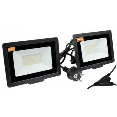 LED reflektor 2x 100W pro stativy 6000k 14000lm + 1,5m kabel