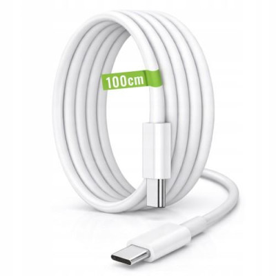 1m usb-c - usb-c 20W síťový kabel bílý pro nabíjení a přenos dat