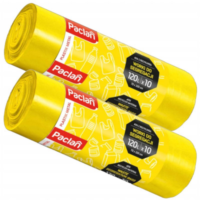 2x pytle na tříděný odpad paclan 120l - 10 ks - žluté plastové kovové