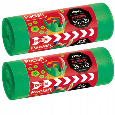 2x univerzální vonné pytle na odpadky paclan multitop 35l 20 kusů