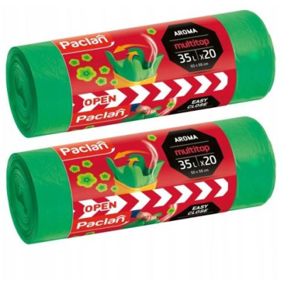 2x univerzální vonné pytle na odpadky paclan multitop 35l 20 kusů