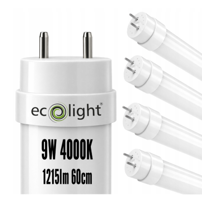 4x LED trubice t8 9W 1215lm 60cm 4000k neutrální bílá