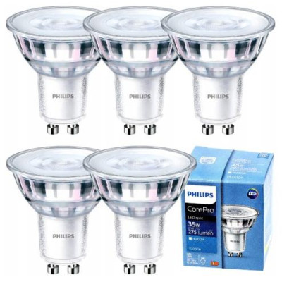 5x LED žárovka GU10 3,5W 275lm 36° 4000k