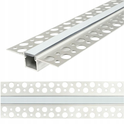 LED hliníkový profil pro sádrokarton, zapuštěný, regips, 2m, úzký, tenký