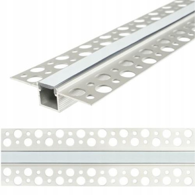 LED hliníkový profil pro sádrokarton, zapuštěný, regips, 2m, úzký, tenký