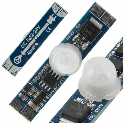 PIR LED profilový spínač pro LED pásek 3a 12v/24v 36/72W pohybový senzor