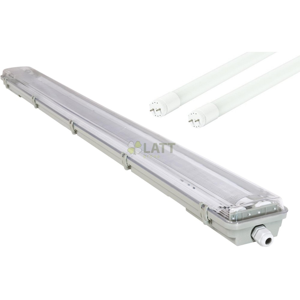 ECOLIGHT Svítidlo + 2x LED trubice mini plate - T8 - 120cm - 230V - IP65 - neutrální bílá