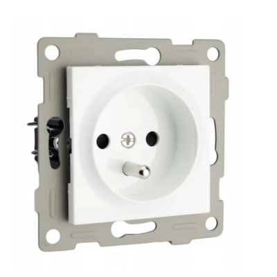 BERGE Bílá zásuvka s kolíkem