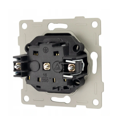 BERGE Bílá zásuvka s kolíkem