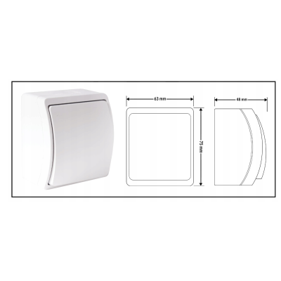 VIPLAST Hermetický schodišťový spínač IP44 pro povrchovou montáž