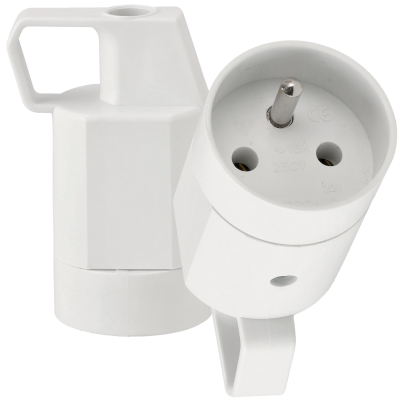 BERGE Zásuvka s koncovkou a uzemněním bílá