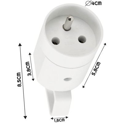 BERGE Zásuvka s koncovkou a uzemněním bílá