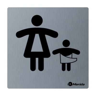 Piktogram z nerez oceli STELLA mat-WC matky s dětmi
