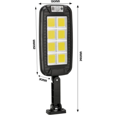 BERGE Solární LED COB lampa s pohybovým senzorem + dálkový ovladač ORAN 60W