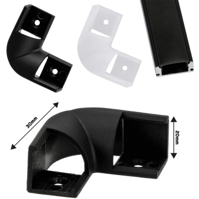 BERGE Rohový konektor černý pro rohový profil LED