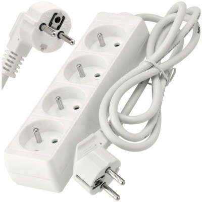 BERGE Prodlužovací kabel 1,5m -  4 zásuvky - bílý
