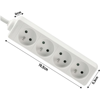 BERGE Prodlužovací kabel 1,5m -  4 zásuvky - bílý